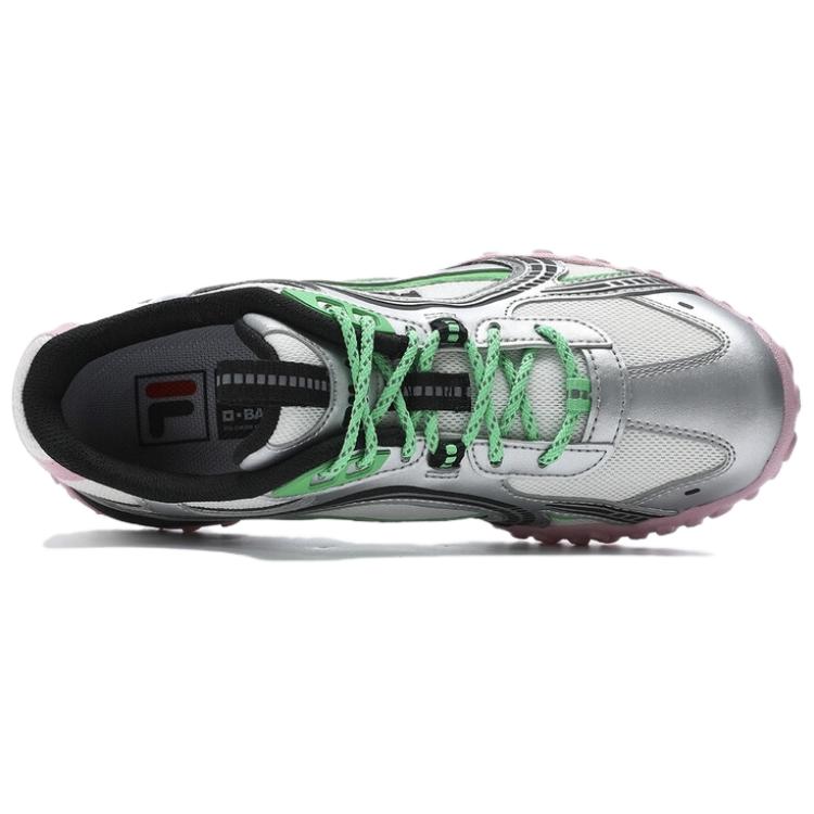 FILA Pebble Retro Fashion Shock Absorbing Durable Low Top Running Shoes Women sneaker Silver Pink F12W432106F-SS
