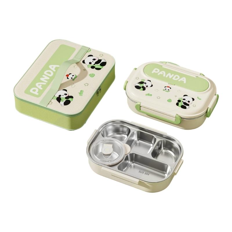 Stainless Steels Meal Preps Container Leak Proof Multiple Compartment Microwaveable Lunch Box For Travel Outdoor Use