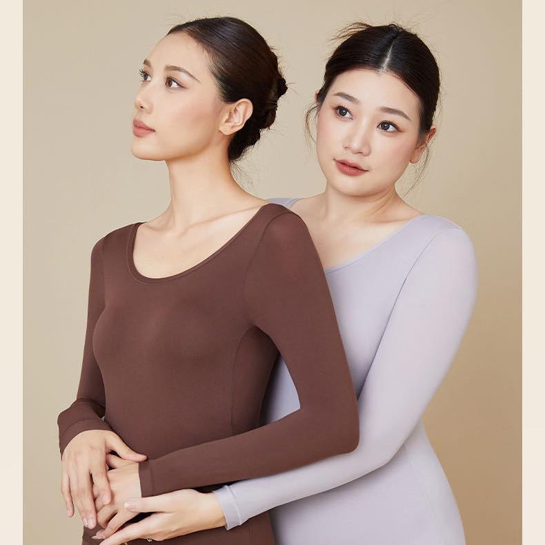 Women's Beauty Skin Base Layer Set: Warm Invisible Underwear Top and Trousers for Autumn/Winter 2025