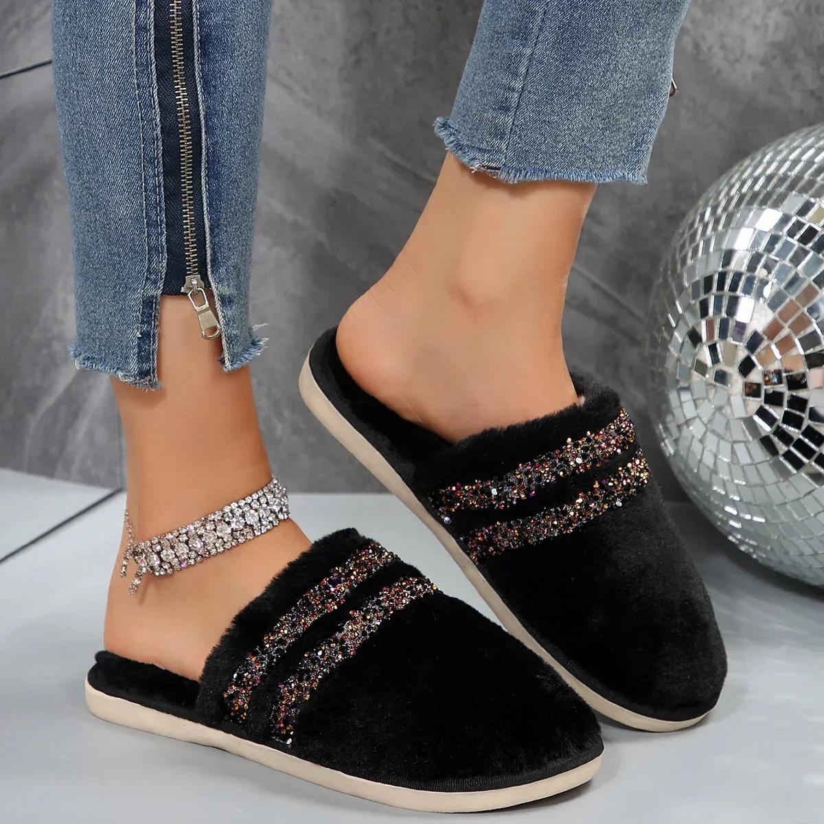 Теплые плюшевые туфли для женщин — фото 6