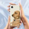 For iPhone 16e Case Yellow Dog Pattern Printing Straight Edge TPU Phone Back Cover
