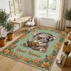 Kittens Theme Soft Crystal Velvet Rug Custom Name & Text Print Non Slip Floor Rug for Bedroom Living Room
