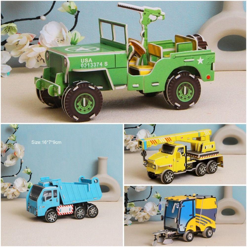 

Бумажный пазл Грузовик Кран Бумажная модель Сборка Строительные блоки 3D DIY Бумажная карточка Детский сад