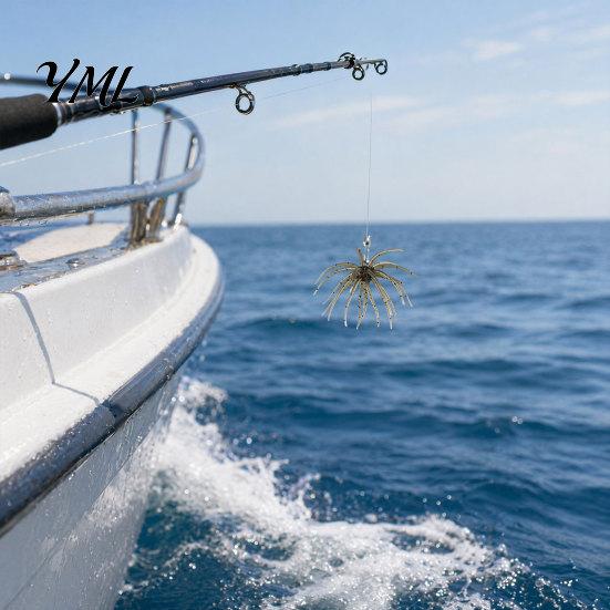 Plovoucí ježek návnada 2 ks Bionická mořská návnada, 11 cm/10 g Topwater Umělé Elastické TPE Nástrahy Návnada, Chlupaté Měkké pro Sladkovodní Mořský Rybolov