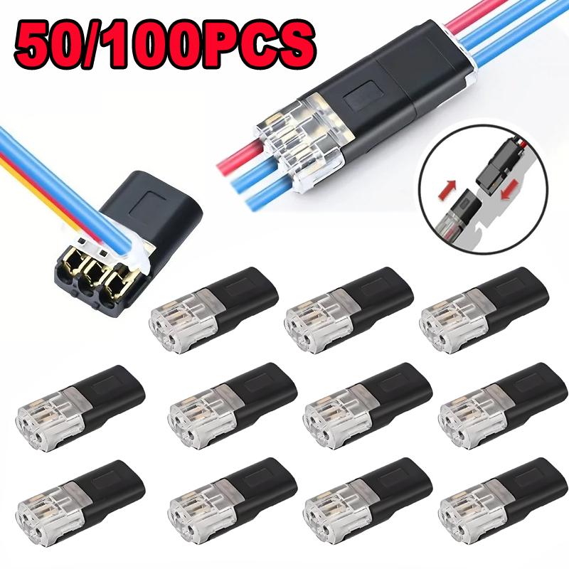 /2/3 Pin Way Plug Wire Cable Snap Connectors Waterproof Electric Wire Double-Wire Plug-In Connector with Locking Buckles