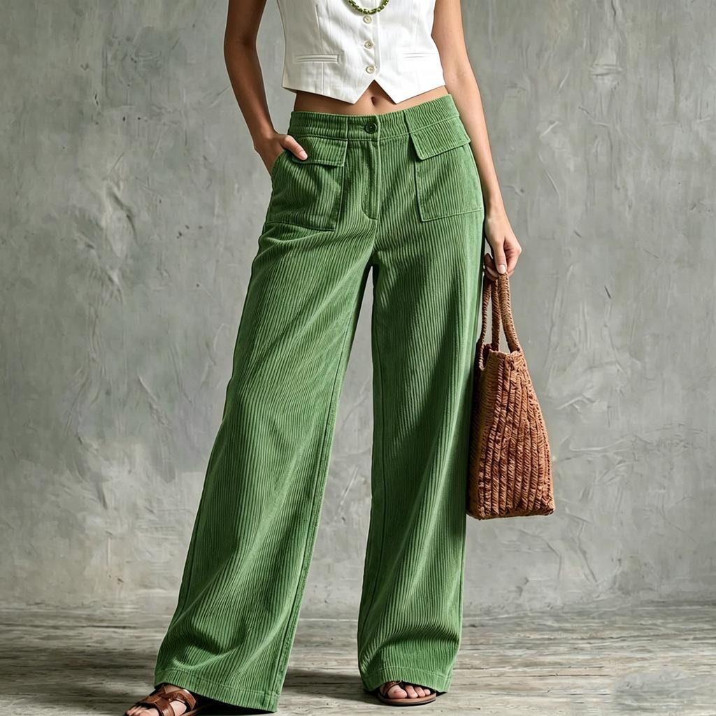 Women's Casual Loose Fit Wide Leg Pants Color Trousers for Everyday Wear