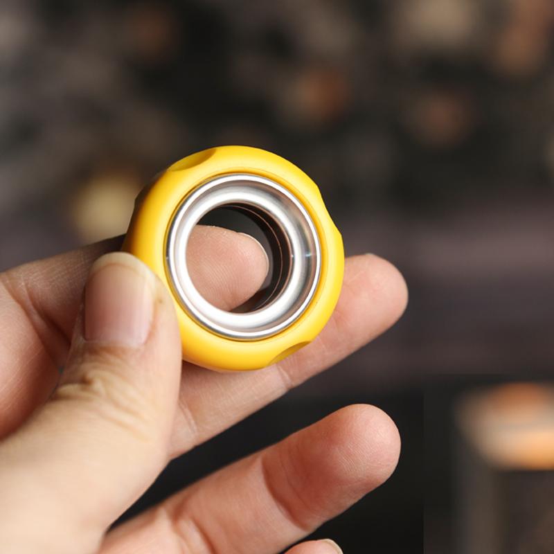 Mechanical Fidget Ratchet Ring EDC Toys Adjustable Haptic Ring Stainless Steel+Pom Fingertip Metal Tyre Toys Stress Spinner
