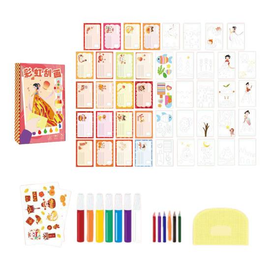 

1 комплект Squeegee Art Kids Paint Kit DIY Rainbow Scratch Painting Crafts Kit Детская развивающая игрушка для рисования Scratch Art Подарок для малышей Мальчиков и Девочек B