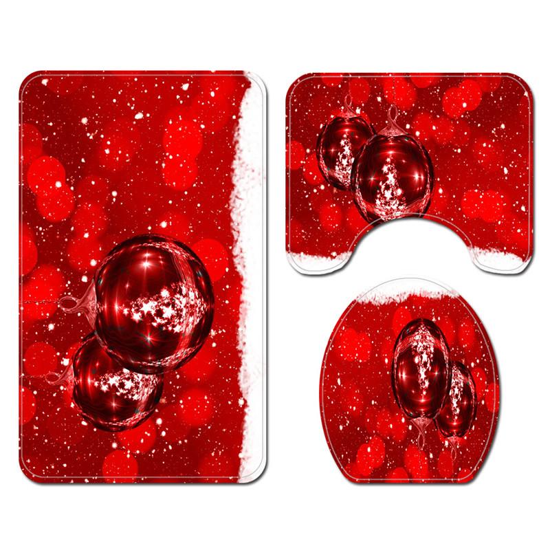 

Набор из трех предметов с героями мультфильмов «Mary Christmas», 3D печатный коврик для ванной комнаты, крышка для унитаза, набор ковриков для ванной, Прямая доставка