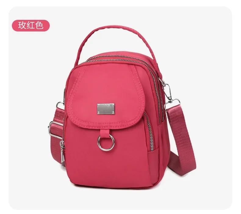 

NEW Lady Casual Messenger Bag, Solid Color Multi-function Purse, Multi-layer Lightweight Oxford Handbag, Suitable for Going Out розы красного