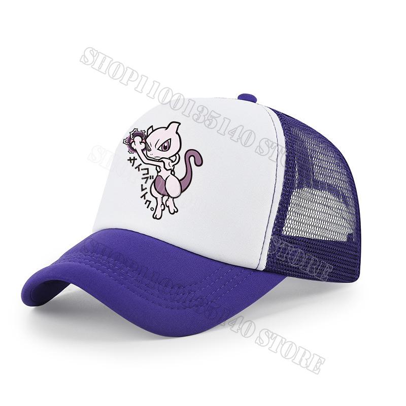 Pokemons Baseball Cap Anime Cartoon Printed Sunshade Peaked Caps Kids Adult Summer Breathable Sunhat Cute Boys Girls Mesh Hats