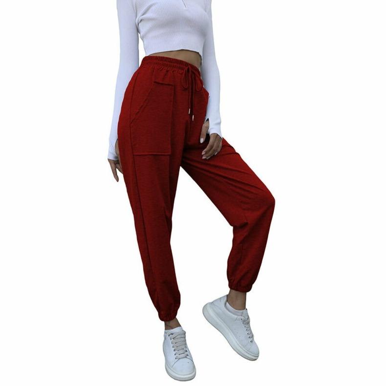 Encajes hacia arriba Mujeres Cintura Elástica Joggers Pantalones Solid  Color Sport Pantalones Largos Pantalones comprar a buen precio — entrega  gratuita, reseñas reales con fotos — Joom