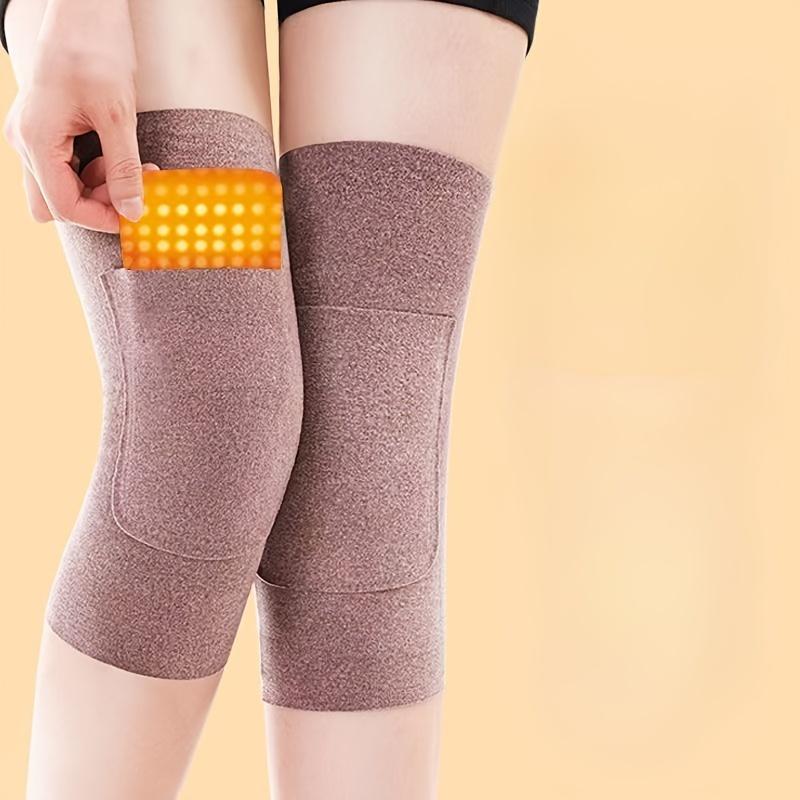 Winter Warm Knee Pads Thermal Velvet Fleece Joint Protection Wrap Sleeve Heat Patch Pocket Anti-cold Arthritis Joints Knee Brace