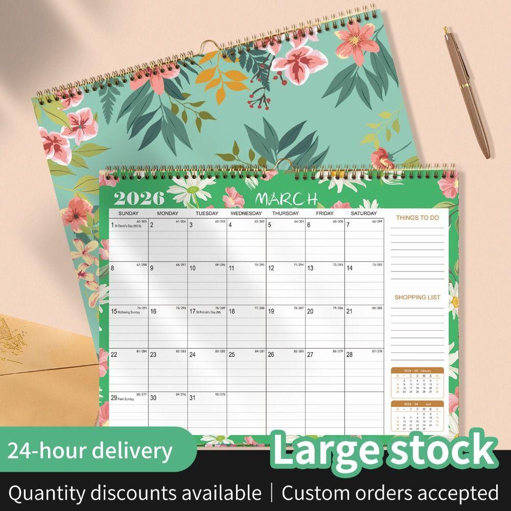 English Version 2026 Wall Calendar Large Date Blocks Wall Calendar Hanging Planner  Monthly Hanging