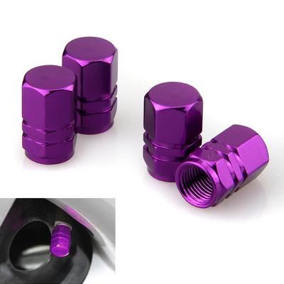 4pcs Universal Aluminum Car Wheel Tire Tyre Valve Air Stem Cap Cover Purple