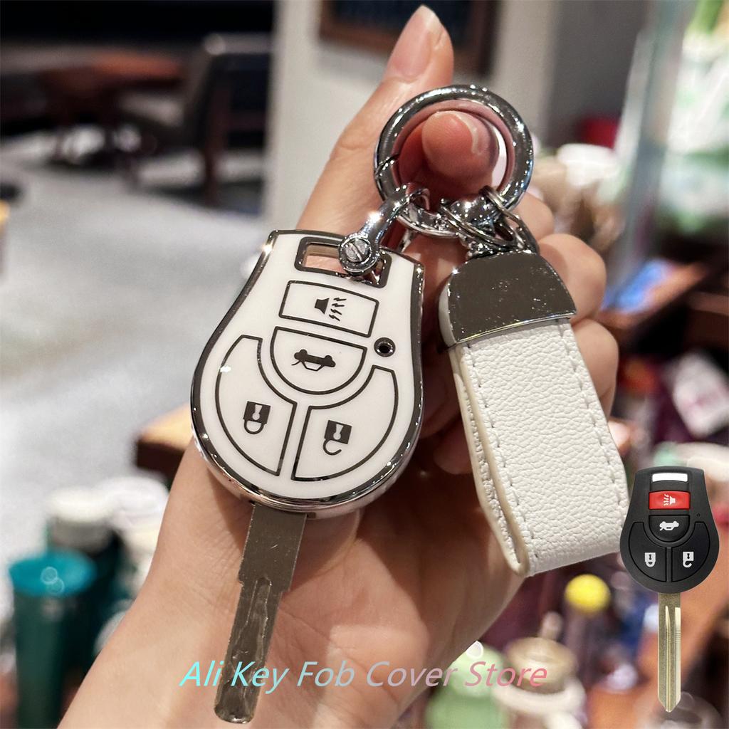 Key Fob Cover with Keychain Lanyard for Nissan 2013 2014 2015 Sentra