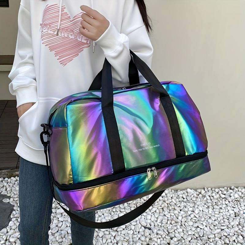 Large Capacity Multifunctional Casual Travel Duffel Bag, Lightweight Nylon Weekender Tote for Gym, Sports, Overnight Trips