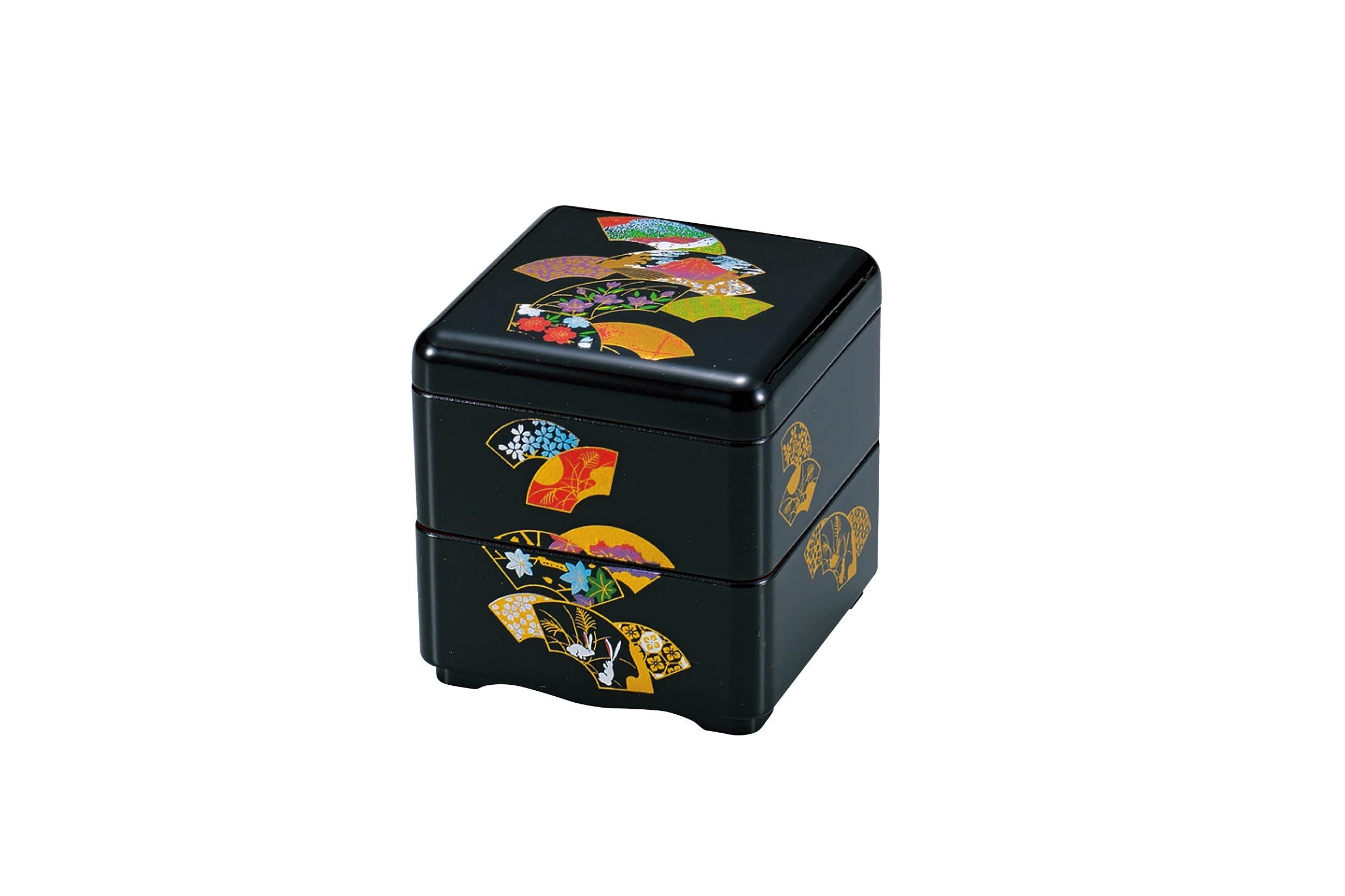 

Мини-коробка Дзюбако Tatsumiya HAKOYA с деликатесами и дизайном (160ml) Веерный Мотэнасия (572636) чёрный