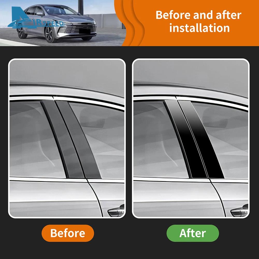 B Pillars Sticker Car Window Door For BYD King DM-i 2026 2025 2024 2023 Column Post Trim Cover Glossy Black/Carbon Fiber Style