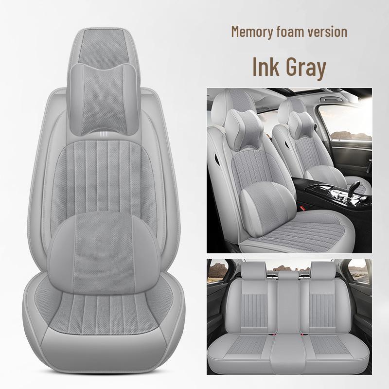 Cross-Border Universal Leather Car Seat Cover Set - Four Seasons, Five-Seater, Full Cushion.