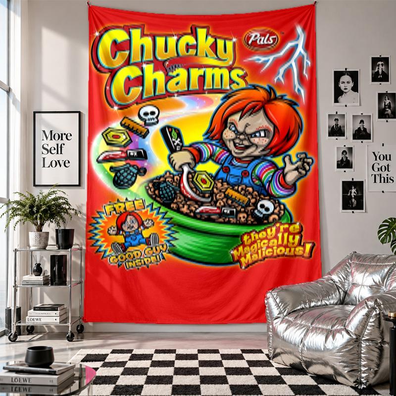 Wall TapestryChucky Art Hanging Cloth Decorative Background Cover for Room Decoration