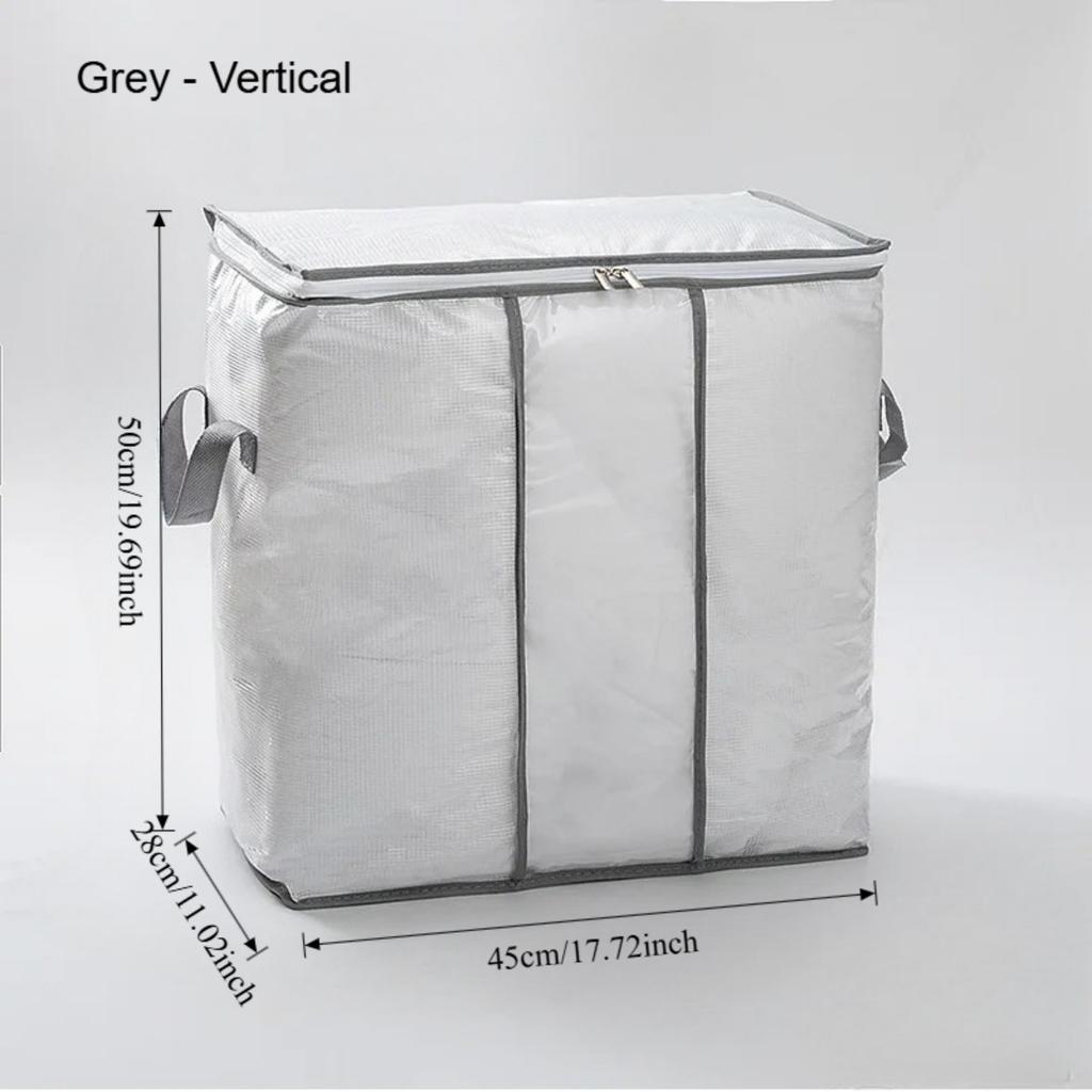 Large Capacity Quilt Clothes Moving Packing Bag Bedroom Closet Storage Bins with Clear Window Foldable Bedding Toys Organization
