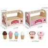 Wooden Ice Cream Counter Playset - Includes Ice Cream Cones Ice Cream Scoop And Toppings Montessori Pretend Play Food Toys Kids