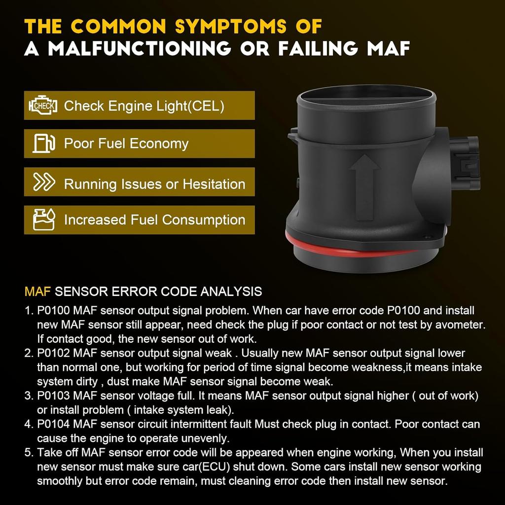 OCPTY Mass Air Flow Sensor Meter MAF Fits for Hyundai Azera,Entourage,Genesis, for Santa Fe,Sonata,Veracruz, for Kia