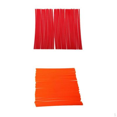 72 Pieces Universal Motorcycle Wheel Rim Spoke Wraps Skins Orange