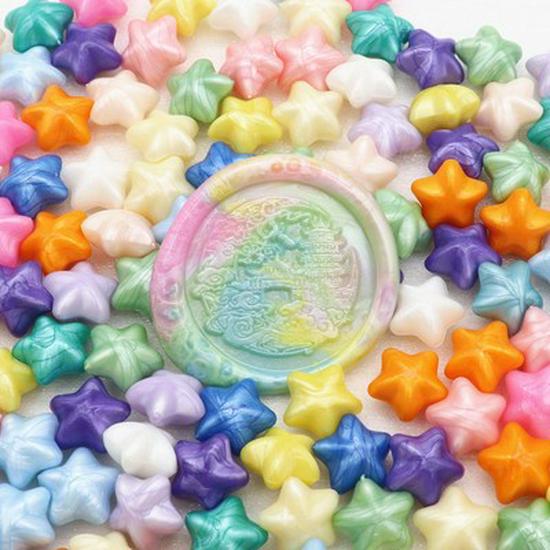 Luminous Five-Leaf Clover & Star Wax Seals - Mixed Colors, 100 Pieces