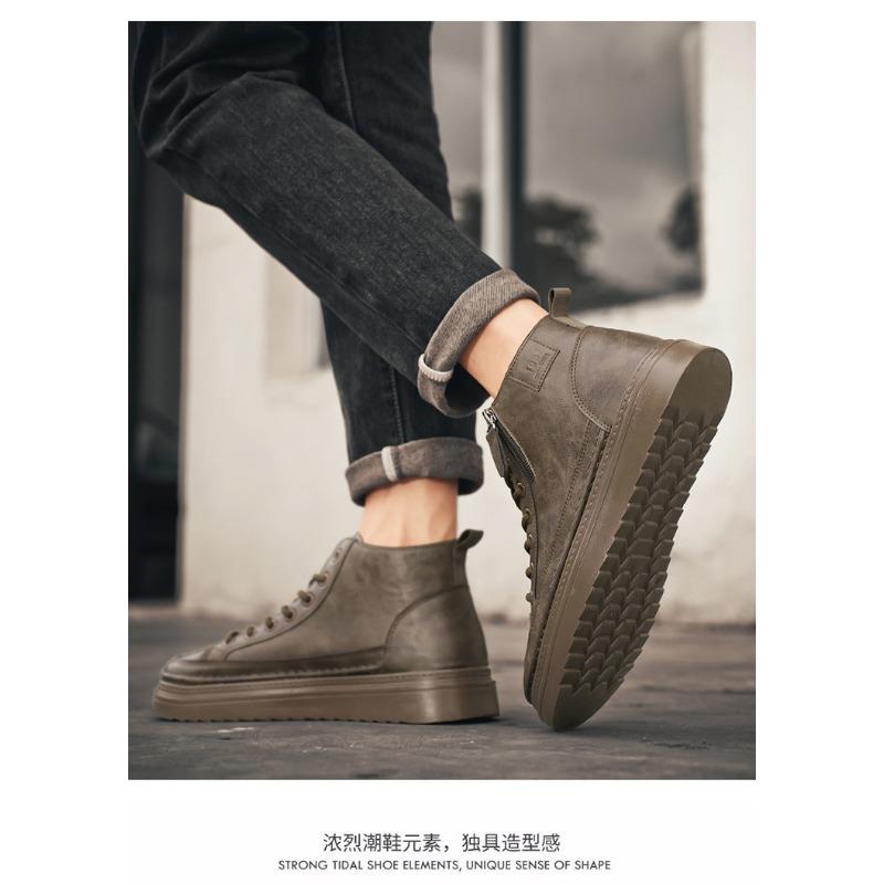 Mens High Top Martin Boots Fashion Versatile Non Slip Wear Resistant Work Boots
