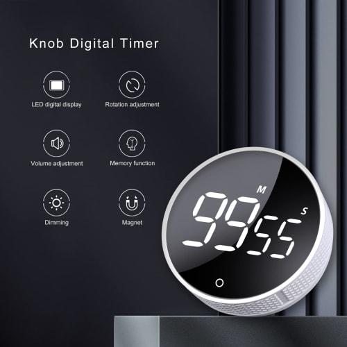 Digital Kitchen Timer, Visual Timer with Large LED Display, Magnetic Countdown Timer for Classrooms, Cooking, Fitness, Baking, Studying, and Teaching,