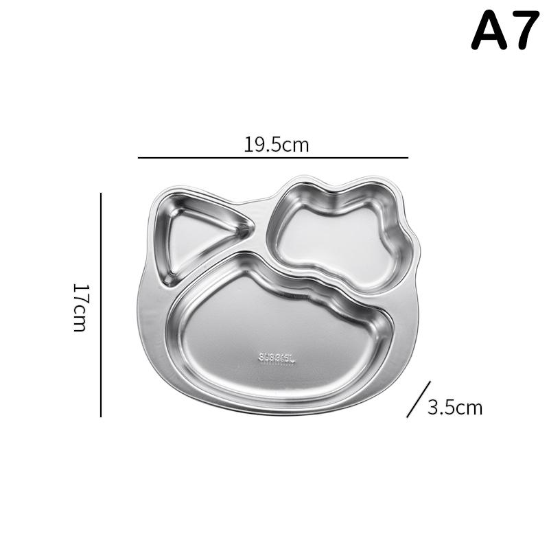 Stainless Steel Plate For Children,Canteen Divided Plate,3Grid,5Grid Dinner Plates,Dinnerware Set, Dinner Tableware