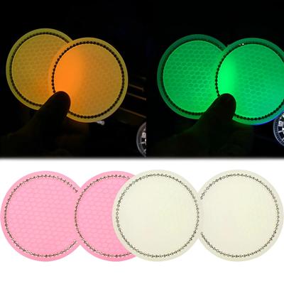 2 Stuks Auto Bling Strass Bekerhouder Drankonderzetter Interieurdecoratie Antislipmat Rond Duurzaam Onderzetter Hittebestendig Auto Accessoires