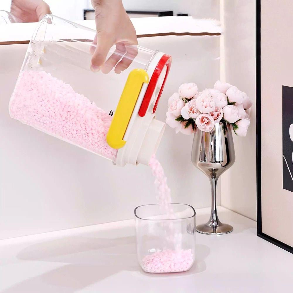 Transparent Grain Storage Tank Compact Rice Storage Bucket Portable Cereal Storage Box  Dry Fruits