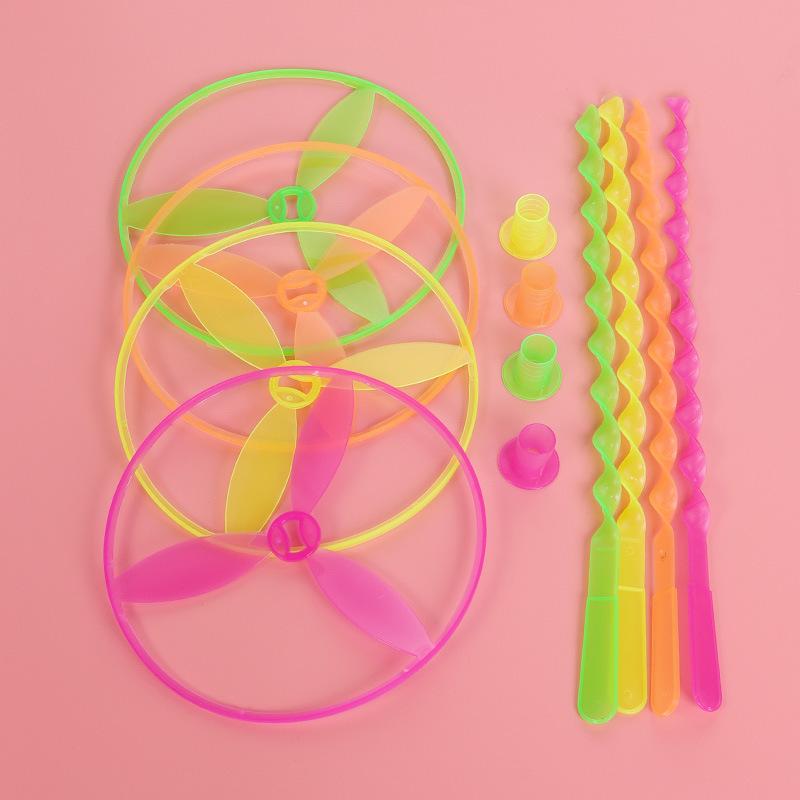 50/100set/bag Colorful Hand Push Flying Disc Toys Plastic Flying Dragonfly Kids Birthday Party Favors Guests Gifts School Prizes