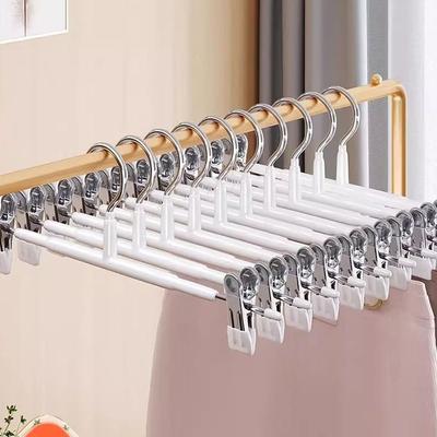 20 Pièces Cintres pour Pantalons en Acier Inoxydable Coupe-vent Antidérapant Porte-Jupes à Pince avec Pince Réglable Organisateur de Rangement pour Placards