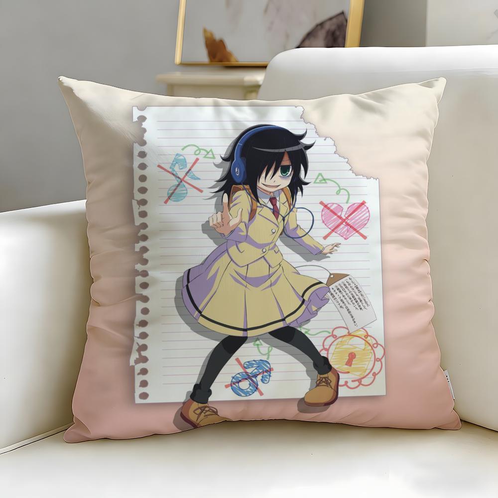 anime character Kuroki Tomoko Cushion Cover Soft EasyWash Pillow Case Versatile for Couch Bed Travel and Office