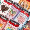 Valentinstag-Grußkarte mit Süßigkeitentüten, selbstgemachte, romantische Liebesherz-Einmachglas-Urlaubsparty-Karten für Kinder