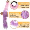 Braided Ponytail Hair Extensions 24 Inch Colorful Box Braids with Rubber Bands Synthetic Hairpieces for Girl  Women Accessories Crazy Hair Day