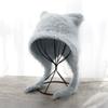Cute Plush Hat for Women Autumn and Winter Outdoor Thickened Warm Imitation Rabbit Fur Windproof Ear Protection Caps