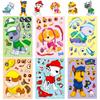 6/12Sheets PAW Patrol Puzzle Anime Stickers Chase Make-a-Face Assemble Funny Cartoon Decal Assemble Jigsaw Children Gift Boy Toy