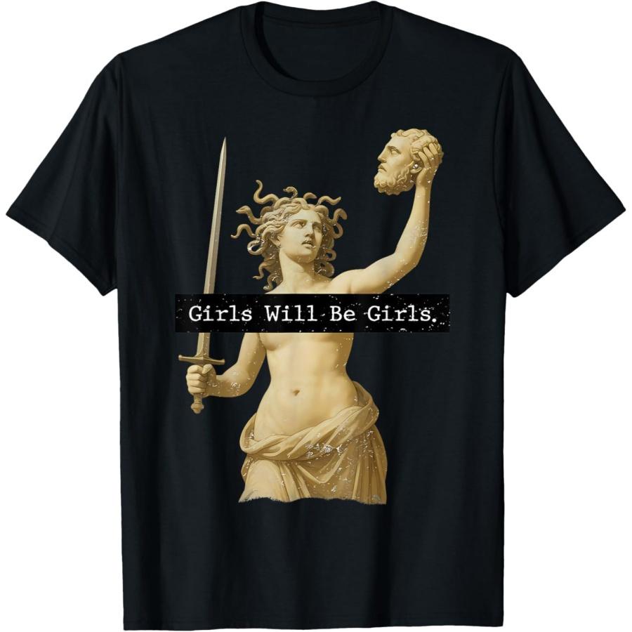 ZAANU Girl Will Be Girls Medusa Feminism Shirts Feminist Women T-Shirt S