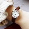 Mejongdeuswi Women'S Leather Wristwatch Round Rome Mds-402Lbr