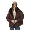 Winter new women's splicing plush hooded cotton-padded clothes cotton-padded clothes fashion versatile trend jacket