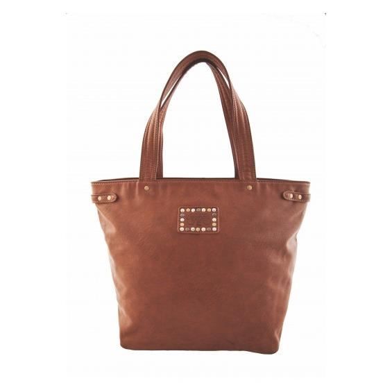 Shoulder Bag - LE TEMPS DES CERISES - Nomad 1 - Cognac - Brown - Zipped