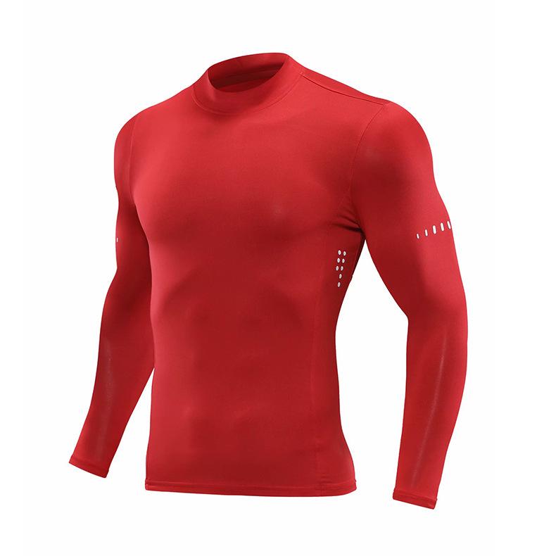 2024 Autumn Men's Quick-Dry Long Sleeve Fitness Top with Half-High Collar