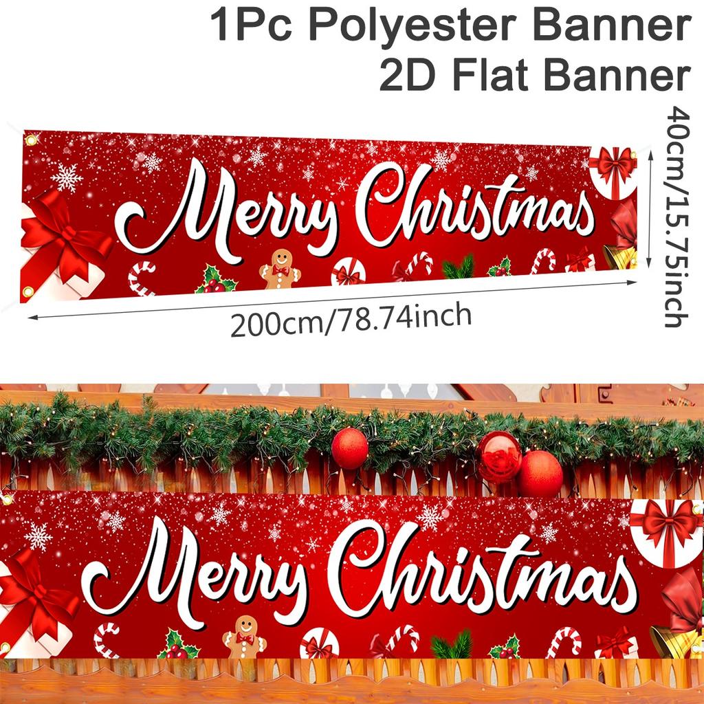 Christmas Outdoor Banner Flag Merry Christmas Decoration for Home 2026 Xmas Ornament Navidad Natal Noel Gift Happy New Year 2026