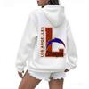 Färgstarkt bokstavstryck Damhoodie Vår Höst Street Casual Mode Axelärmar Topp Mångsidig Trend Y2K Kläder