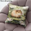 Cute Capybara Lotus Watercolor Throw Pillow Covers Pattern Cushion Cover Suitable For Sofa Bedroom Car Pillow Cover